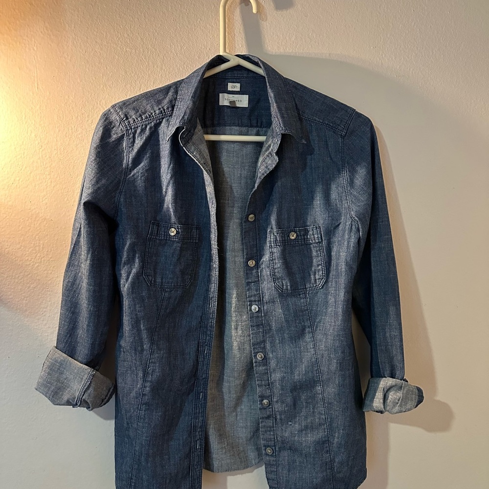 Loft Softened Denim Shirt Size Small
